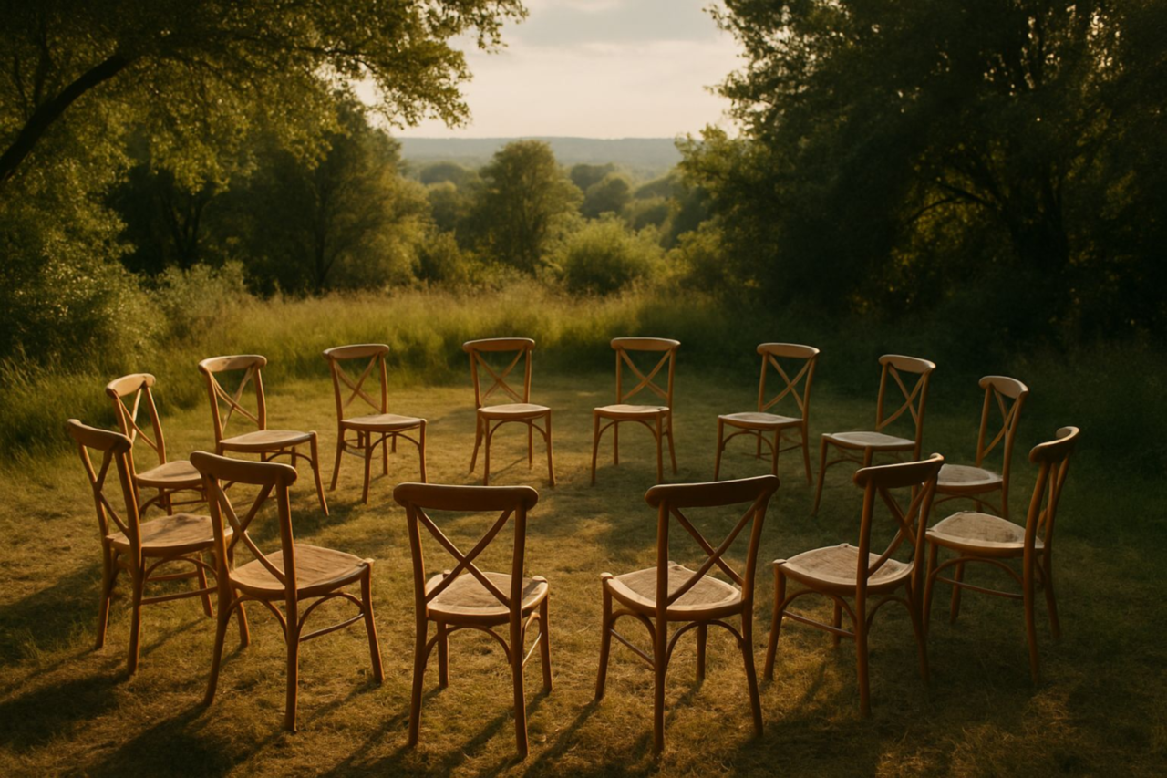 Empty chairs open for dialogue